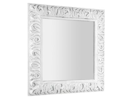 ZEEGRAS zrcadlo ve vyřezávaném rámu 90x90cm, bílá