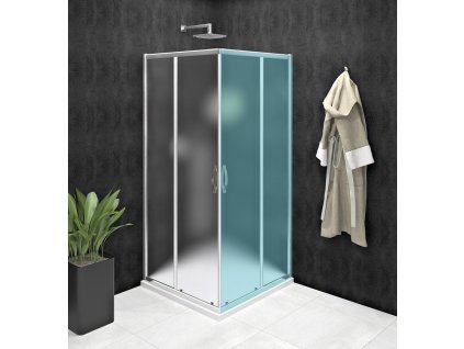SIGMA SIMPLY sprchové dveře posuvné pro rohový vstup 1000 mm, sklo Brick