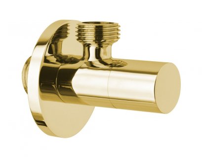 Rohový ventil s rozetou, kulatý, 1/2"x3/8", zlato