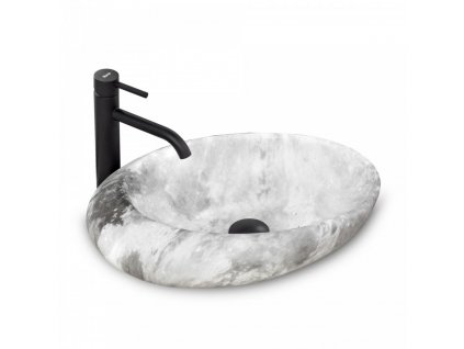 Rea - Umyvadlo na desku Roxy C Stone - mramor - 49x31 cm