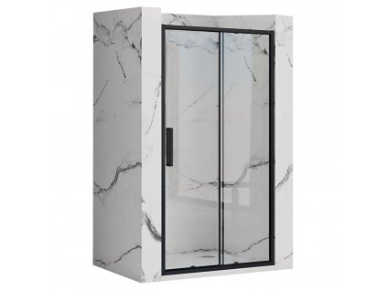 Rea - Sprchové dveře Rapid Slide - černá/transparentní - 100x195 cm L/P