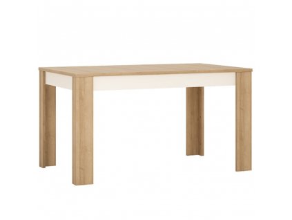 Jídelní stůl LYOT03, rozkládací, dub riviera / bílá, 140-180x85 cm, LEONARDO