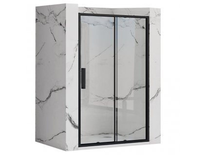 Rea - Sprchové dveře Rapid Slide - černá/transparentní - 140x195 cm L/P