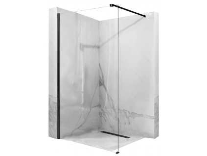 Rea - Sprchová zástěna Walk-in Aero - černá/transparentní - 90x195 cm L/P