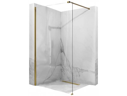Rea - Sprchová zástěna Walk-in Aero - zlatá/transparentní - 90x195 cm L/P