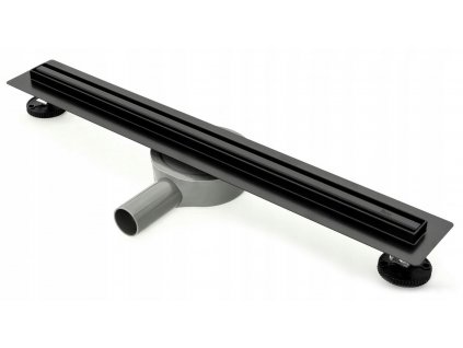 Rea - Lineární odtokový žlab Neo Slim Pro - černá - 70 cm