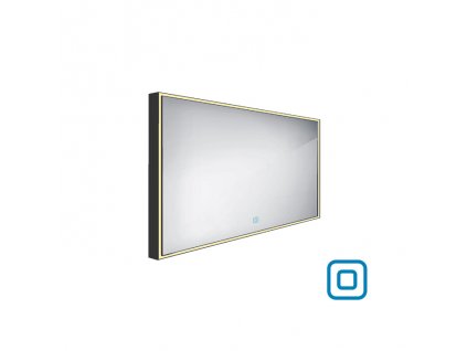 Černé LED zrcadlo 1200x700 s dotykovým senzorem