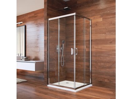 Sprchový kout LIMA, obdelník, chrom ALU, sklo čiré, 120x80 cm
