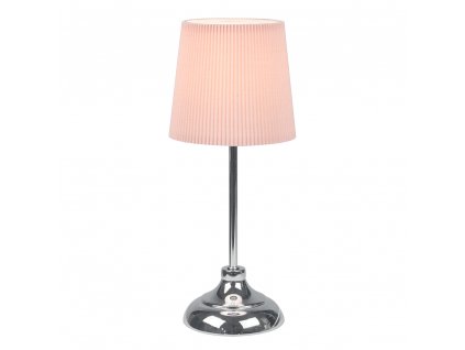 Stolní lampa, kov / růžové textilní stínítko, GAIDEN