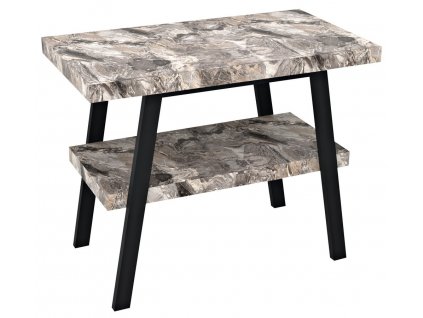 TWIGA umyvadlový stolek 80x72x50 cm, černá mat/šedý kámen