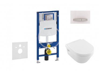 Geberit - Set předstěnové instalace, klozetu a sedátka Villeroy & Boch, tlačítka Sigma50, DirectFlush, SoftClose, CeramicPlus, alpská bílá