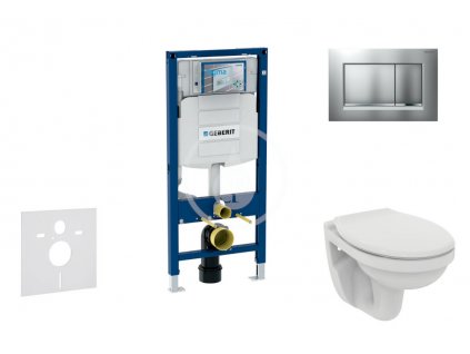 Geberit - Modul pro závěsné WC s tlačítkem Sigma30, matný chrom/chrom + Ideal Standard Quarzo - WC a sedátko