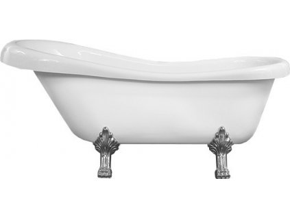 Mexen Retro vana volně stojící, 150 x 73 cm - bílá, nohy - chrom - 53251507300-00