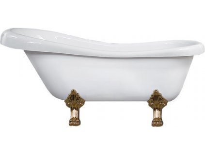 Mexen Retro vana volně stojící, 170 x 75 cm - bílá, nohy - zlatá - 53251707500-50