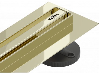 MEXEN - lineární odtokový žlab Slim, se sifonem, otočný 360° / 110 cm - zlatá - 1541110