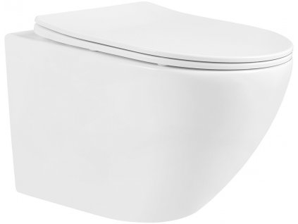 MEXEN - Lena WC mísa Rimless, WC sedátko se zpomalovacím mechanismem, Slim, duroplast - bílá - 30220300