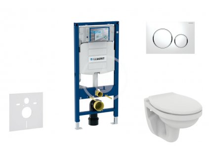 Geberit - Modul pro závěsné WC s tlačítkem Sigma20, bílá/lesklý chrom + Ideal Standard Quarzo - WC a sedátko