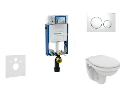 Geberit - Modul pro závěsné WC s tlačítkem Sigma20, bílá/lesklý chrom + Ideal Standard Quarzo - WC a sedátko