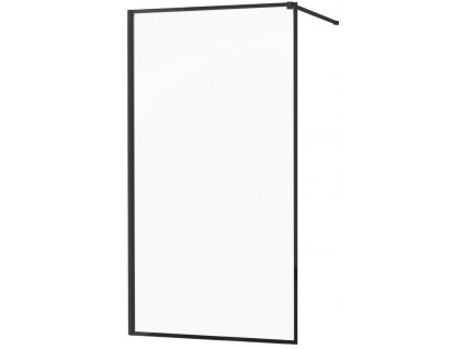MEXEN - Kioto zástěna sprchová 120 x 200 cm, transparentní/ černá /vzor 8 mm - černá - 800-120-101-70-70