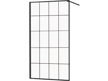 MEXEN - Kioto zástěna sprchová 140 x 200 cm, transparentní/ černá /vzor 8 mm - černá - 800-140-101-70-77