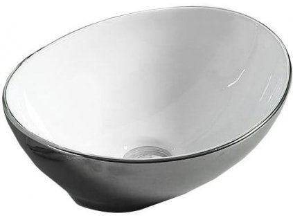 MEXEN - Elza umyvadlo na desku, 40 x 33 cm - stříbrná/ bílá - 21014079