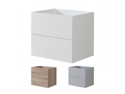 Aira, koupelnová skříňka 61 cm, bílá, dub, šedá Aira, koupelnová skříňka 61 cm, bílá