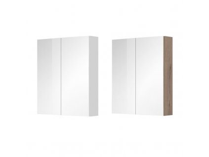 Koupelnová galerka 60 cm nebo 80 cm, zrcadlová skříňka, 2x dveře, bílá Aira, Mailo, Opto, Bino, koupelnová galerka 60 cm, zrcadlová skříňka, bílá