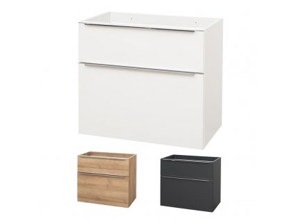 Mailo, koupelnová skříňka 81 cm, bílá, dub, antracit Mailo, koupelnová skříňka 81cm ,antracit