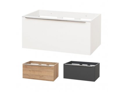 Mailo, koupelnová skříňka 81 cm, bílá, dub, antracit Mailo, koupelnová skříňka 81 cm, antracit