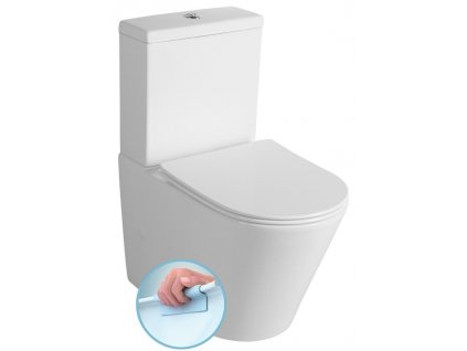 PACO RIMLESS WC kombi mísa s nádržkou, spodní/zadní odpad, bílá