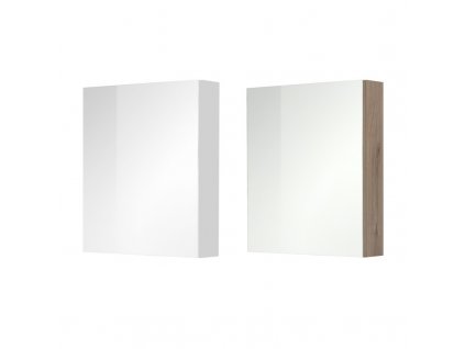 Koupelnová galerka 60 cm nebo 80 cm, zrcadlová skříňka, 2x dveře, bílá Aira, Mailo, Opto, Bino, koupelnová galerka 80 cm, zrcadlová skříňka, bílá