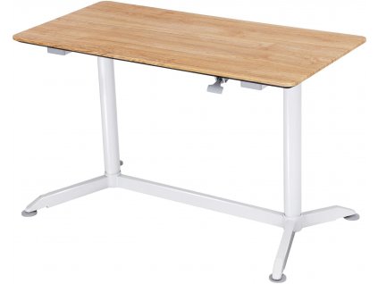 Dřevěný psací stůl výškově nastavitelný  - bílá  - 120x60x72 cm