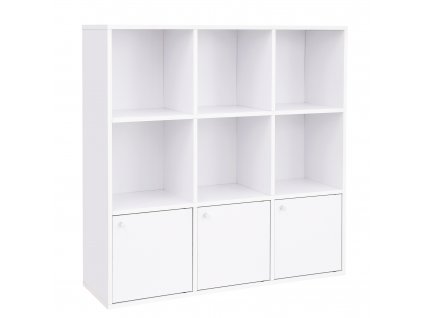 Knihovna - bílá - 97,5x30x97,5 cm