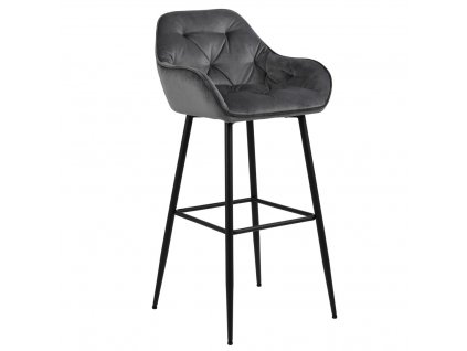Barová židle Silvana, šedá/černá