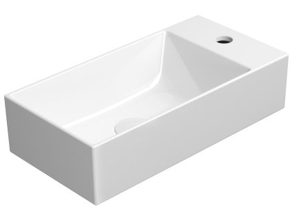 KUBE X keramické umyvadlo 50x25cm, pravé/levé, bílá ExtraGlaze