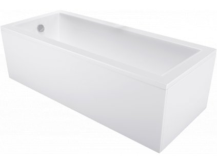 Mexen Cubik vana obdélníková 150 x 70 cm s bočním panelem - bílá - 55031507000X