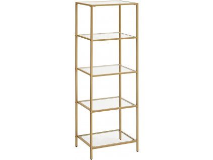 Regál - 4-policový - zlatá - 40x30x124,5 cm