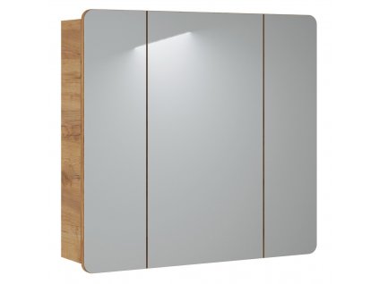 COMAD - Koupelnová skříňka se zrcadlem Aruba Craft - přírodní - 80x75x16 cm