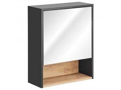 Oasi Casa - Koupelnová skříňka se zrcadlem Borneo Cosmos - šedá - 60x75x25 cm