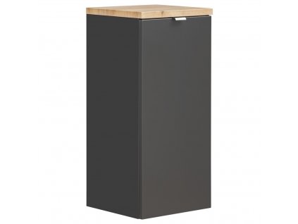 Oasi Casa - Koupelnová skříňka s košem na prádlo Capri Cosmos - černá - 35x80x35 cm