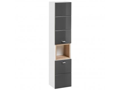 COMAD - Koupelnová skříňka vysoká Finka Grey - šedá - 30x140x25 cm