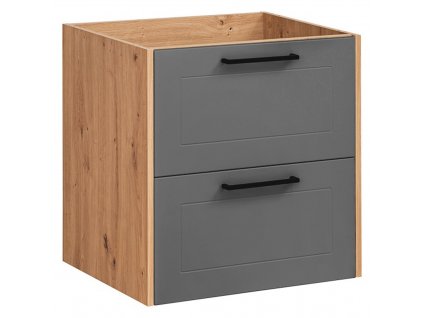 COMAD - Koupelnová skříňka pod umyvadlo Madera Grey - šedá - 60x61x46 cm