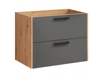 COMAD - Koupelnová skříňka pod umyvadlo Madera Grey - šedá - 80x61x46 cm