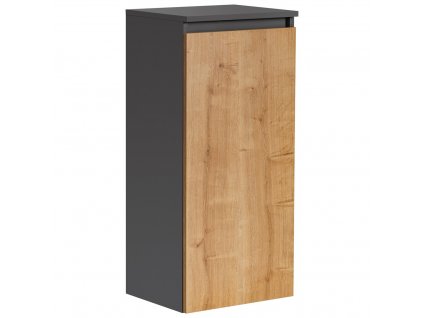 Via Domo - Koupelnová skříňka s košem na prádlo Monako Grey - šedá - 40x87x35 cm