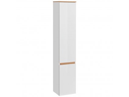 Oasi Casa - Koupelnová skříňka vysoká Platinum - bílá/přírodní - 35x176x30 cm
