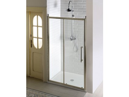 ANTIQUE sprchové dveře posuvné,1400mm, ČIRÉ sklo, bronz II. jakost