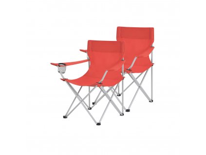 Skládací židle - červená - 84x52x81 cm - 2 ks