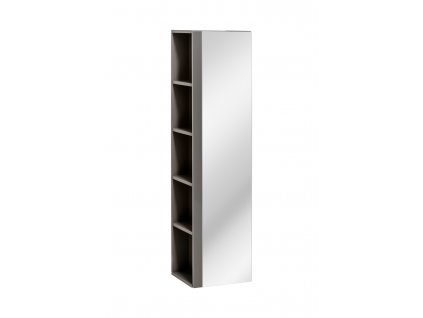 Oasi Casa - Koupelnová skříňka vysoká se zrcadlem Twist Grey - šedá - 35x138x30 cm