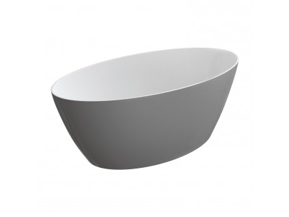 OMNIRES - Volně stojící vana Siena M+ - 161 x 81 cm - bílá/šedá