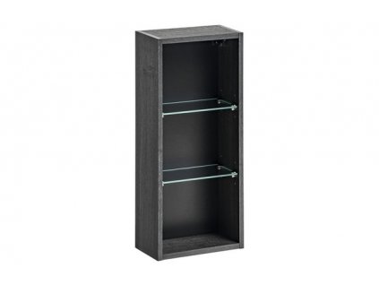 COMAD - Koupelnová skříňka vysoká policová Leonardo Oak - černá - 30x65x15 cm